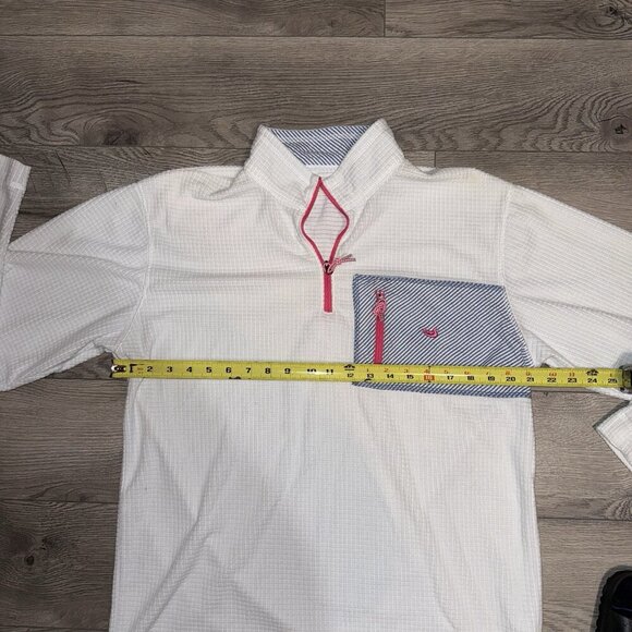 Southern Marsh Womens M Dune Grid Fleece Fieldtec White pink grid half zip - Picture 6 of 7